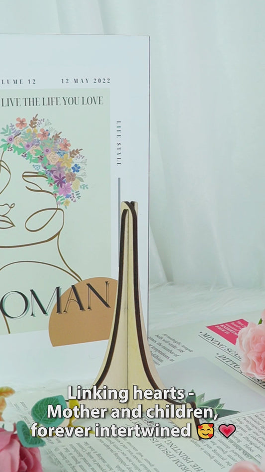 Mutter, Tochter und Sohn – für immer verbunden durch Schmetterlinge – Personalisiertes zweilagiges Holzschild/Holzplakette für die Mutter