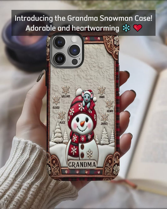 Grandma Snowman Christmas - Personalized Grandma Phone Case