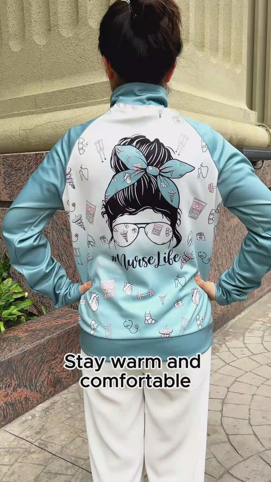 Krankenschwesterjacke – Personalisierte Krankenschwesterjacke mit Reißverschluss