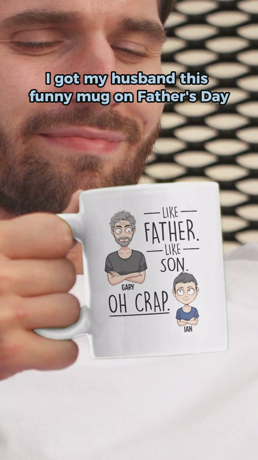Wie der Vater, so die Tochter, so der Sohn – Geschenk für Papa, Mama, Sohn, Tochter – Personalisierte Tasse