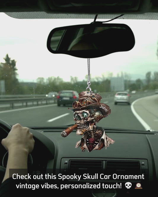 Gruseliger Totenkopf – Personalisierter Totenkopf-Autoanhänger