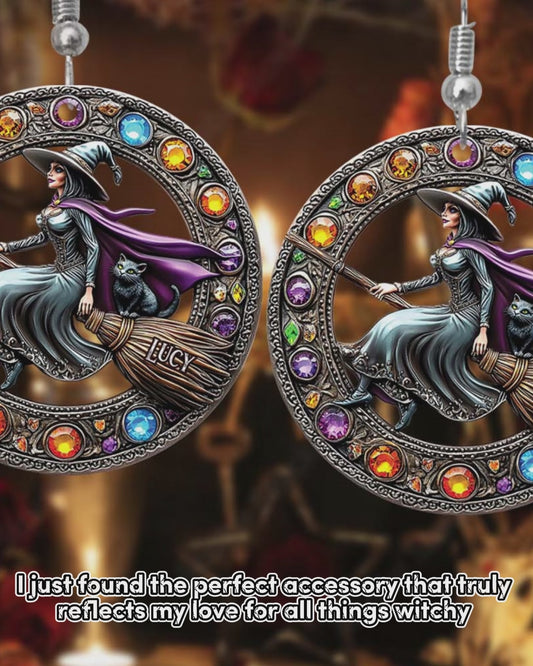 Wunderschöne Hexe – Personalisierte transparente Hexen-Ohrringe
