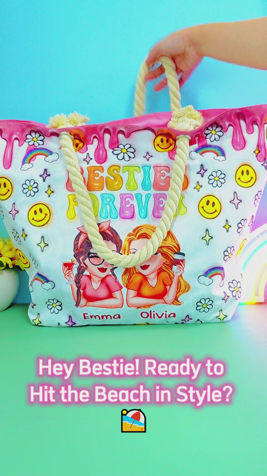 Für immer beste Freundinnen – Personalisierte Strandtasche für beste Freundinnen