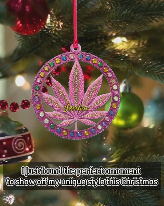 Stoner Chick - Personalized Weed Custom Shaped Ornament
