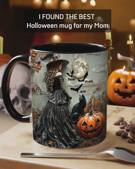 Fröhliches Halloween – personalisierte Tasse mit Muttermotiv