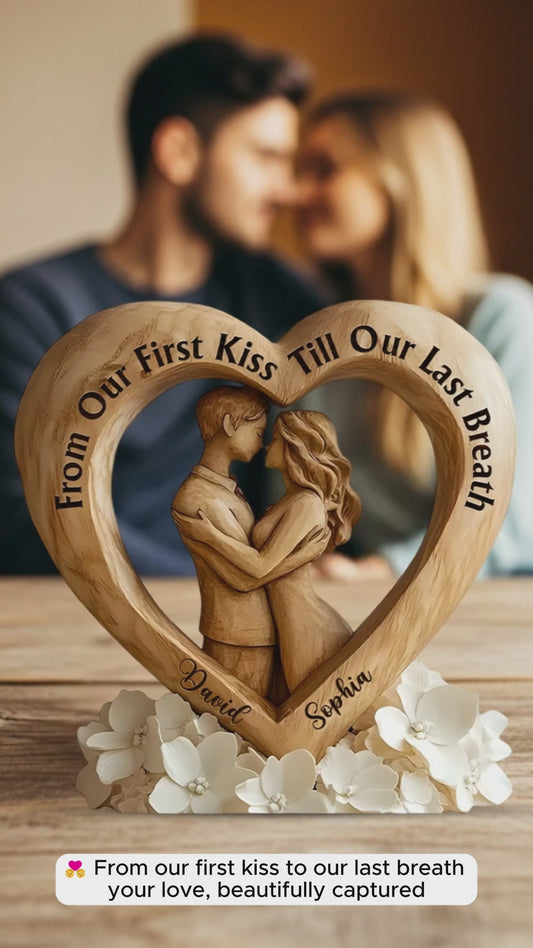From Our First Kiss Till Our Last Breath - Personalized Couple Custom Shaped Acrylic Plaque