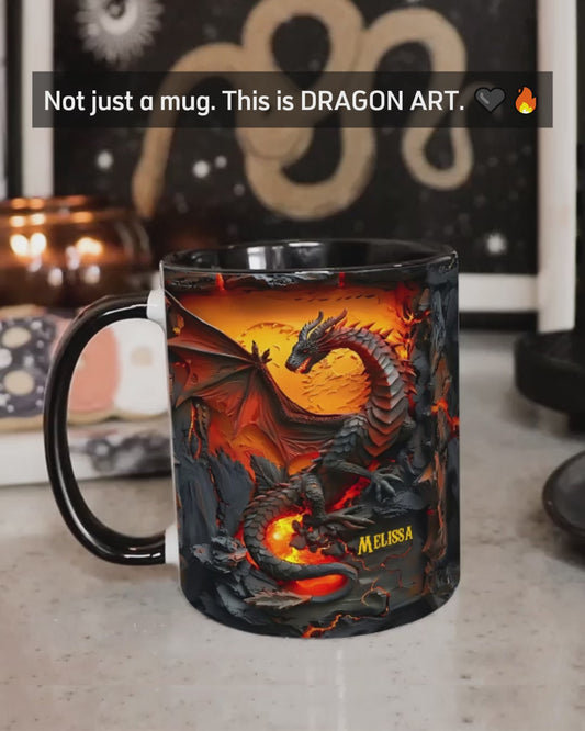 Personalisierte Tasse mit Drachenmotiv