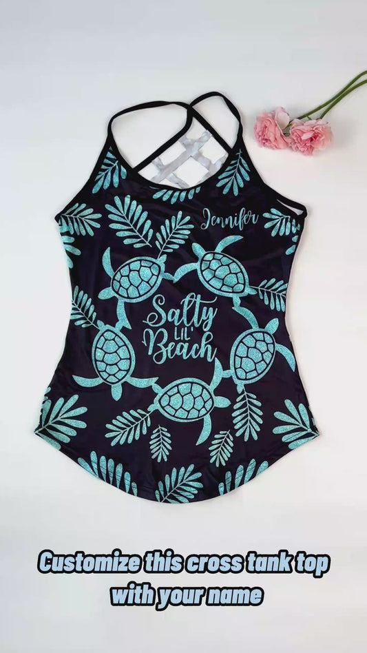 Love Turtles - Personalized Turtle Cross Tank Top