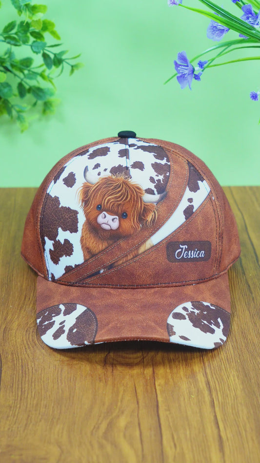 Einfach ein Mädchen, das Hochlandrinder liebt – personalisierte klassische Kappe
