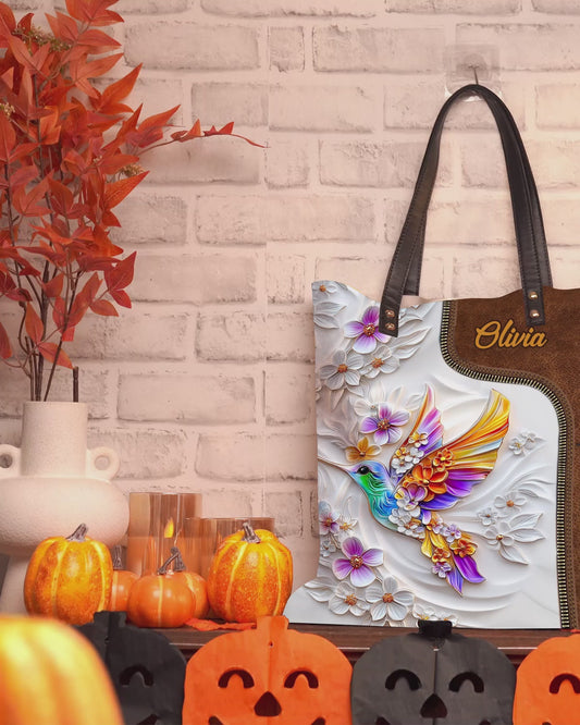 Stunning Hummingbird Dragonfly Butterfly - Personalized Gardening Tote Bag