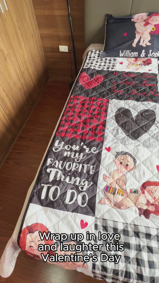I Love You - gift for husband, wife, boyfriend, girlfriend - Personalized Quilt Set