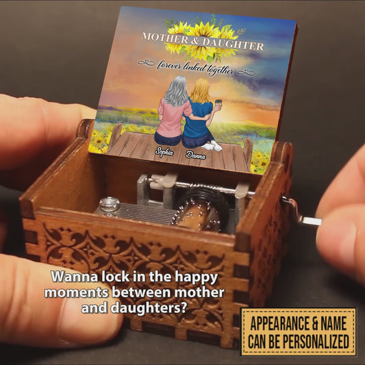 Mutter und Töchter – Personalisierte Handkurbel-Spieluhr für Mutter