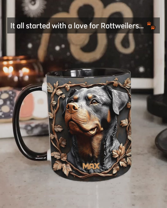 Strong Rottweiler - Personalized Dog Accent Mug