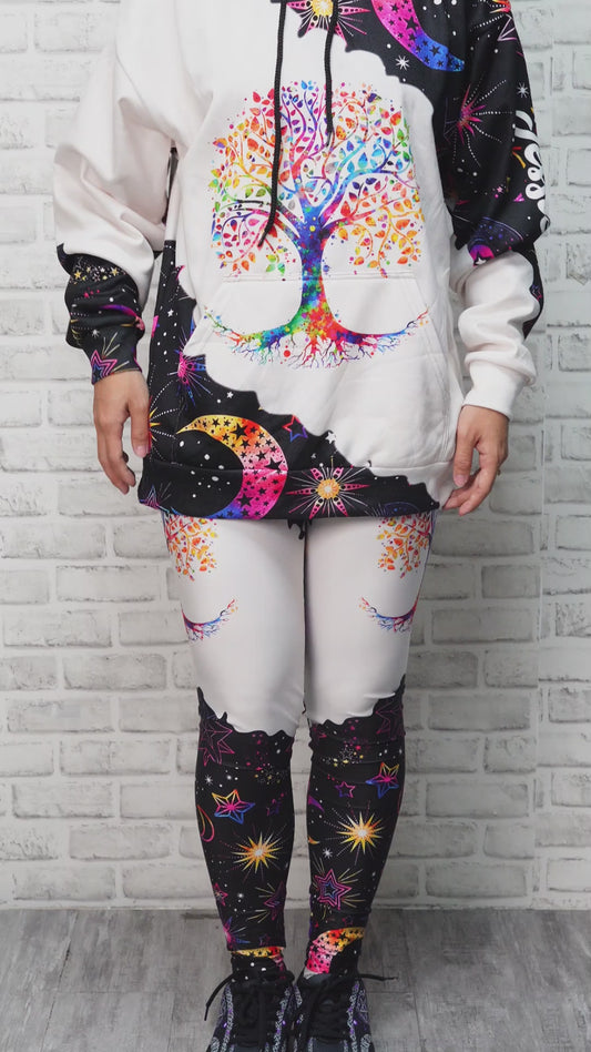 Live By The Sun Love By The Moon - Personalized Hippie Hoodie and Leggings