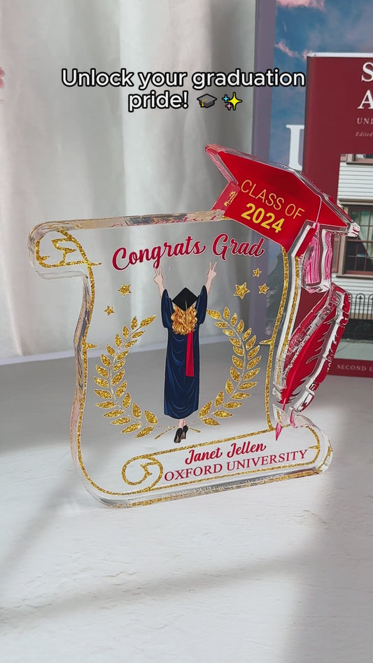 Congratulation Grad - Personalized Graduation Custom Shaped Acrylic Plaque