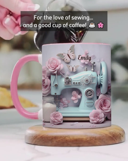 Nähmaschine - Personalisierte Tasse mit Nähmotiv