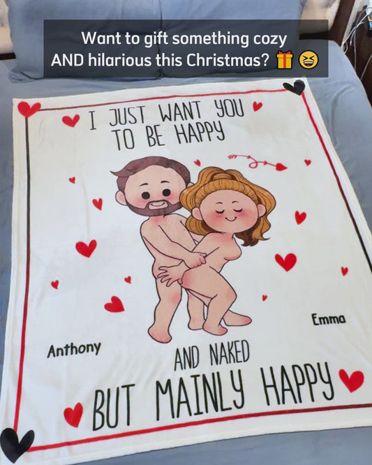 Ich möchte nur, dass du glücklich bist – Personalisierte Pärchendecke