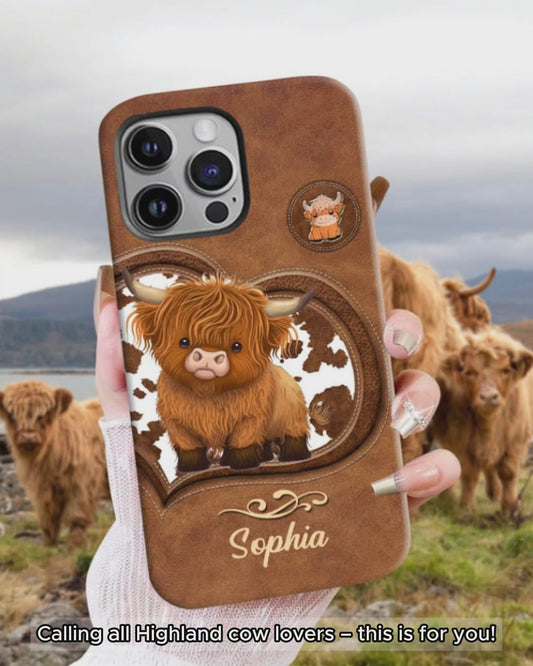 Cute Highland Cow - Personalized Highland Cow Full Print Phone Case