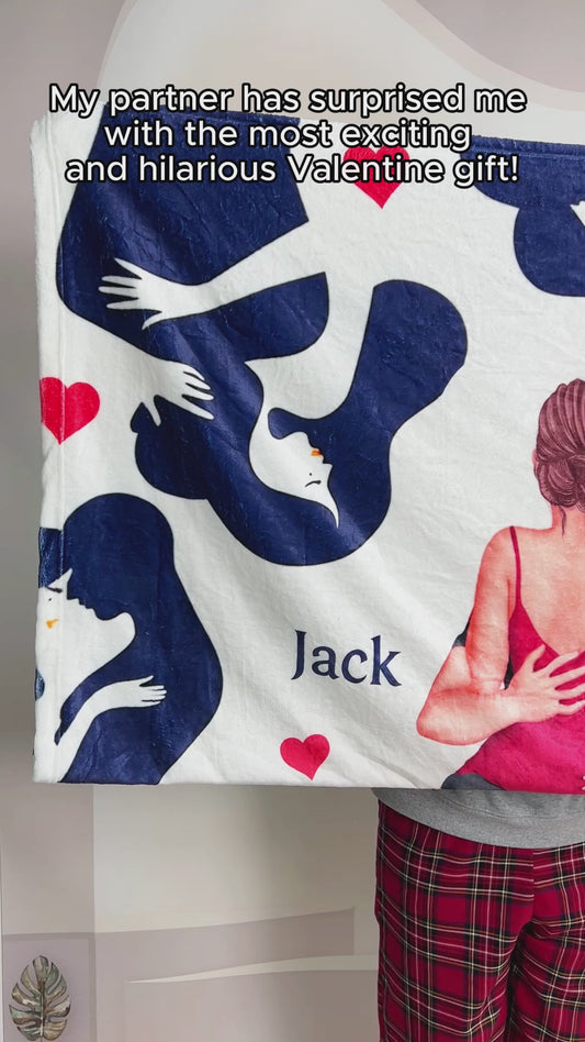 I Just Absolutely Entirely & Unconditionally F*cking Love Lou - Personalized Couple Blanket