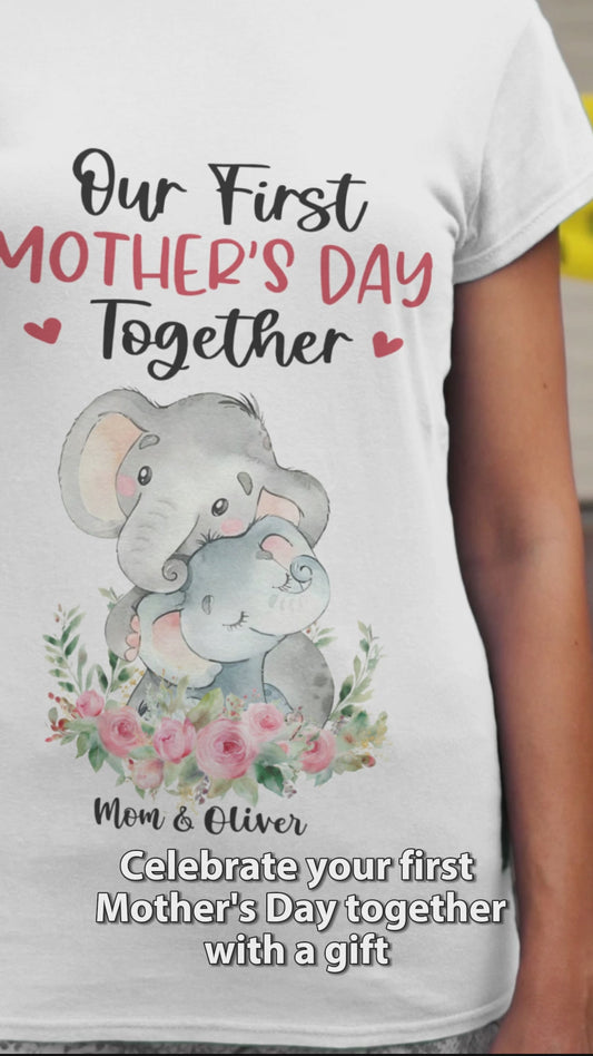 Unser erster gemeinsamer Muttertag – personalisiertes Mutter-T-Shirt und Babybody