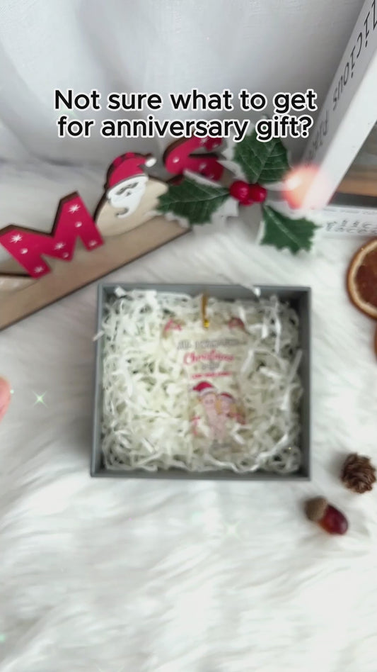 Alles, was ich mir zu Weihnachten wünsche – Personalisierter transparenter Weihnachtsschmuck für Paare