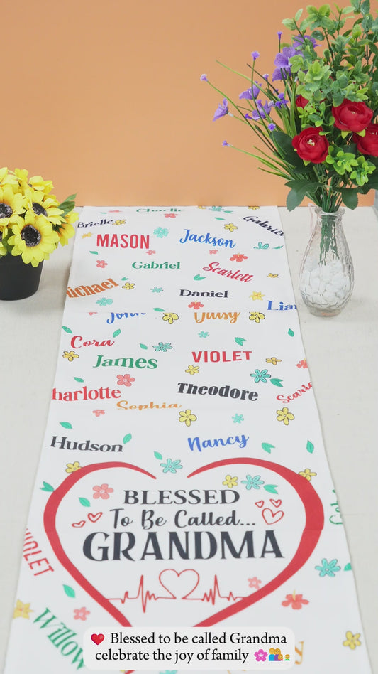 Blessed To Be Called Grandma - Personalized Grandma Table Runner