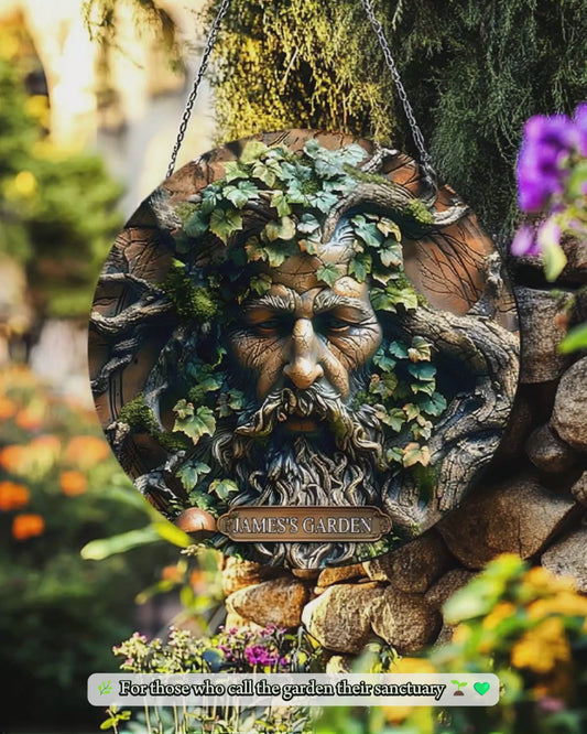 Mein Garten – Personalisiertes rundes Metallschild für Gartenliebhaber