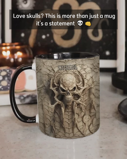 Liebe Totenköpfe – Personalisierte Tasse mit Totenkopf-Akzent