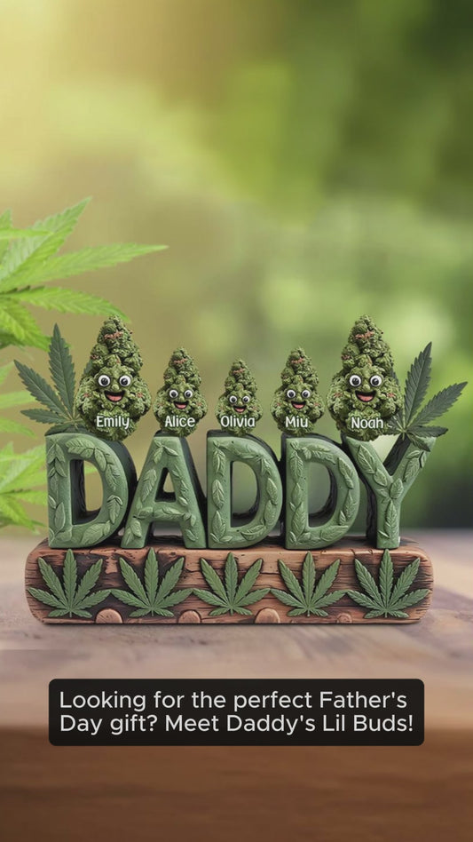 Daddy's Lil Buds - Personalized Father Custom Shaped Acrylic Plaque