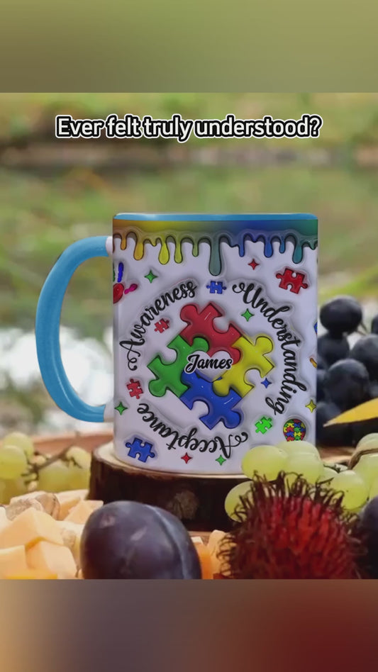 Autism Awareness - Personalized Autism Awareness Accent Mug