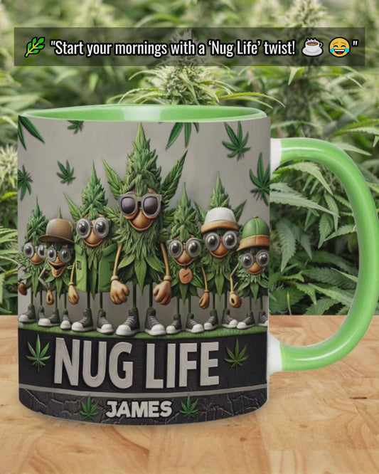 Nug Life – Personalisierter Becher mit Cannabis-Akzent