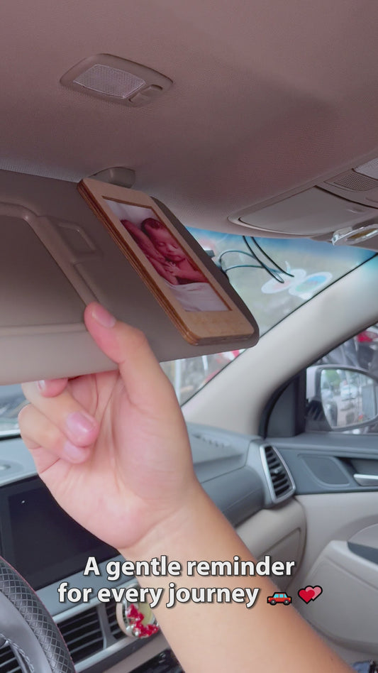 Fahr vorsichtig, Papa! Personalisierter Auto-Sonnenblendenclip mit Foto – Individuelle Gestaltung für Väter
