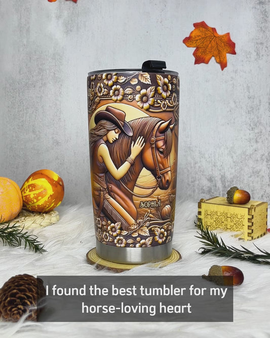 Just A Girl Who Loves Horses - Personalized Horse Tumbler