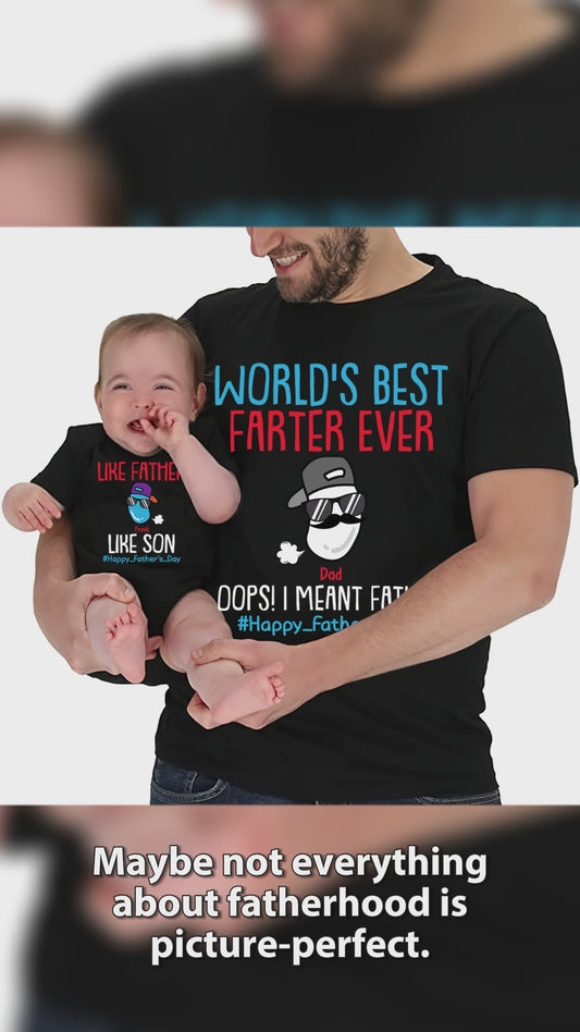 Weltbester Furzer in Ausbildung – Personalisiertes Vater-T-Shirt und Baby-Body