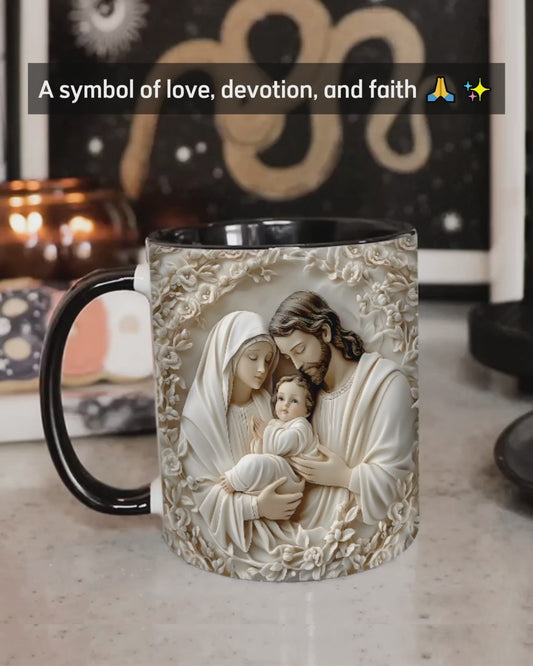 Die Heilige Familie – Personalisierte Tasse mit christlichem Akzent