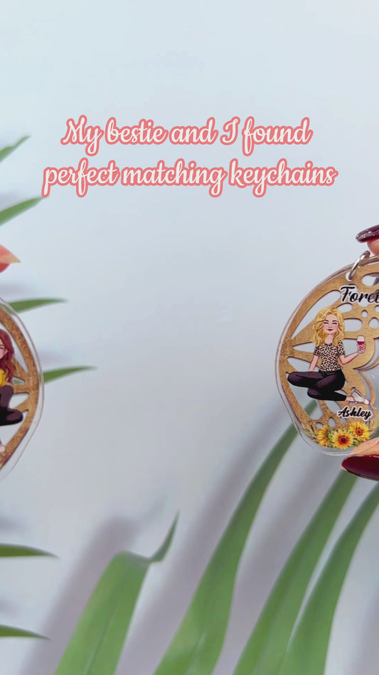 Für immer beste Freundin – Personalisierter transparenter Schlüsselanhänger für beste Freundinnen