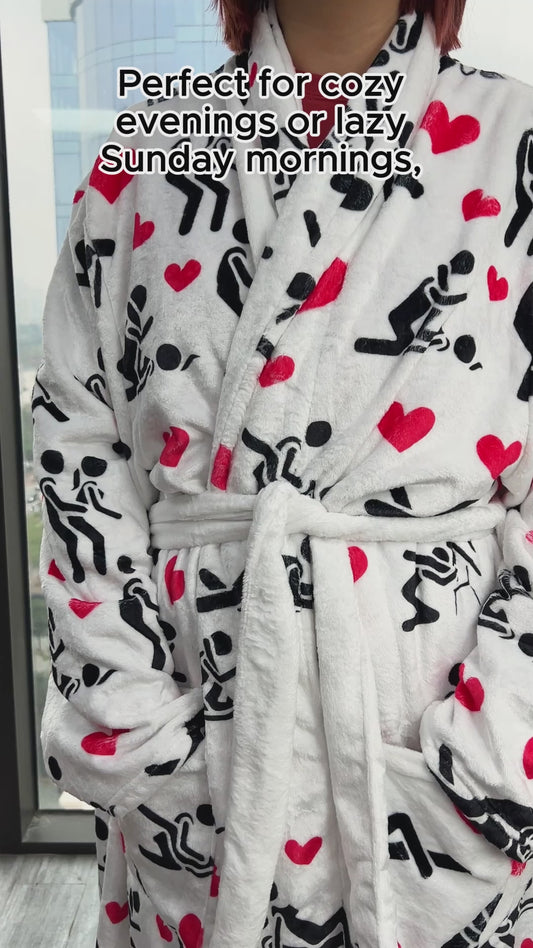 Ich liebe dich - Personalisierter Pyjama-Kimono-Bademantel für Paare