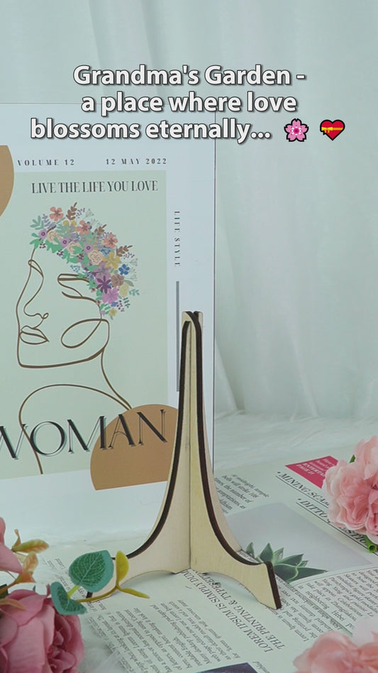 Vase mit Geburtsblumen aus Omas Garten – Personalisiertes zweilagiges Holzschild/Holzplakette für Oma