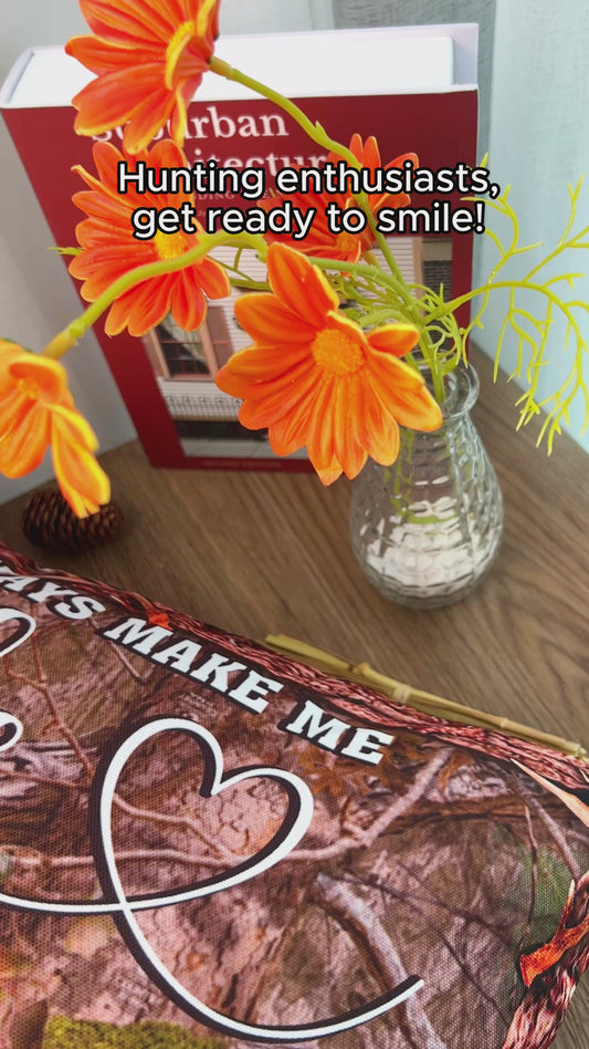 Du bringst mich zum Lächeln – personalisiertes Jagd-Dekokissen