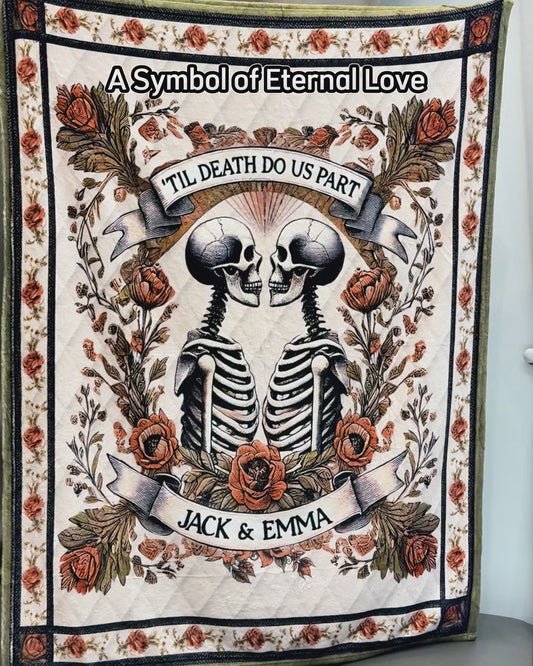 Till Death Do Us Part - Personalized Skull Blanket