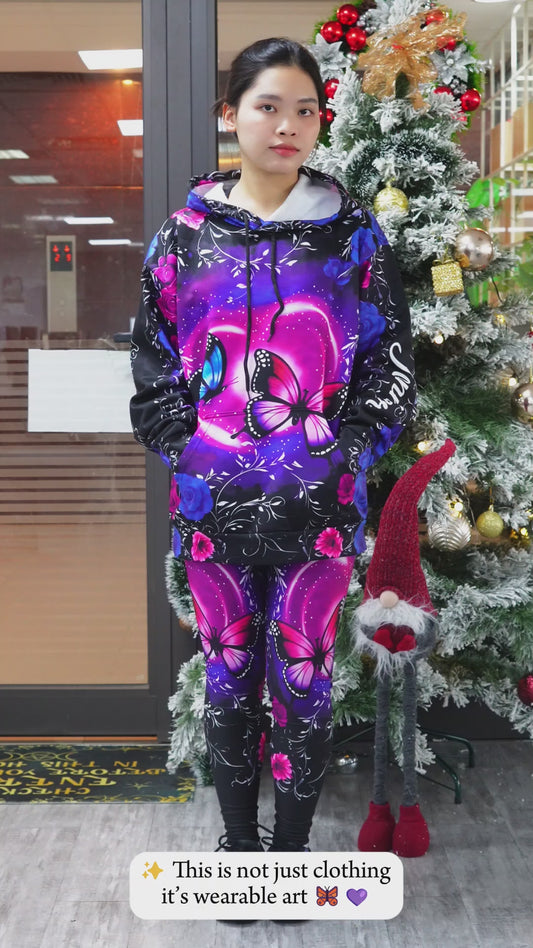 Schmetterlinge lieben – Personalisierter Schmetterlings-Hoodie und Leggings