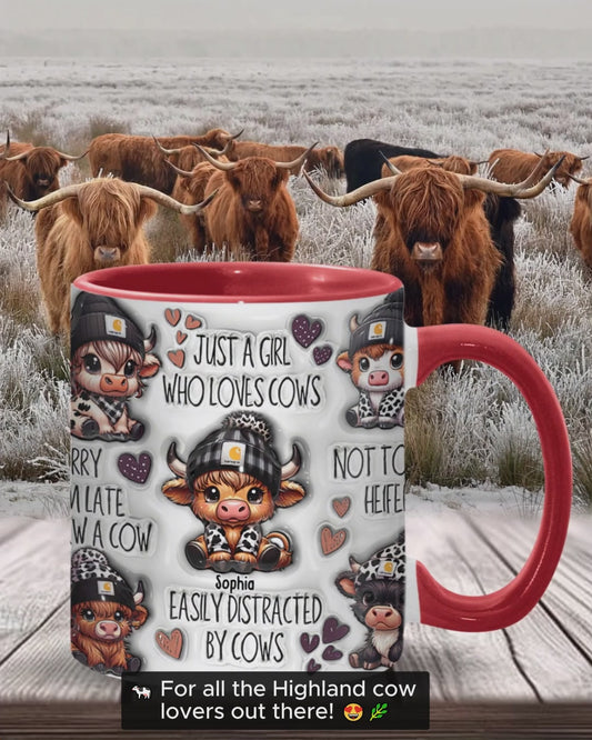 Just A Girl Who Loves Highland Cows - Personalized Accent Mug