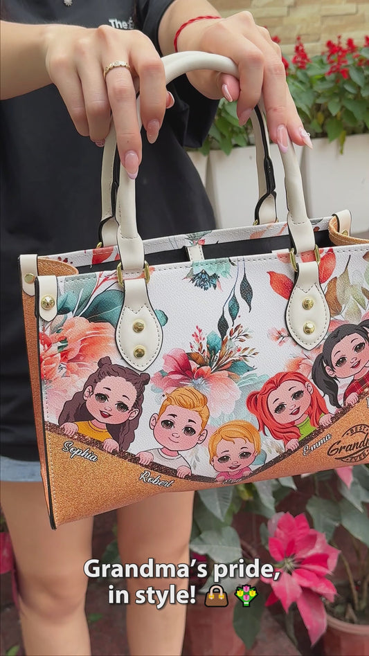 Beste Oma Mama aller Zeiten – Personalisierte Oma-Lederhandtasche