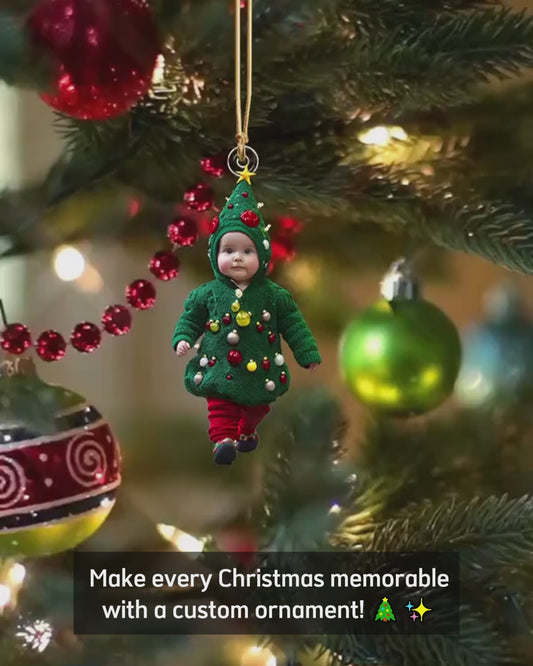 Foto-Weihnachtsbaumschmuck als Geschenk für Enkelkinder – personalisierter, individuell geformter Weihnachtsbaumschmuck