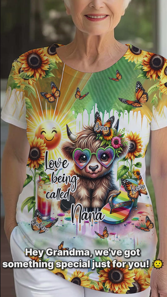 Ich liebe es, Oma genannt zu werden – Sommerfeeling pur! – Personalisiertes Allover-Shirt