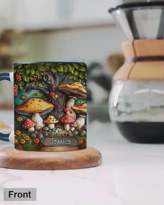 Pilzgarten – Personalisierte Tasse mit Pilzmotiv