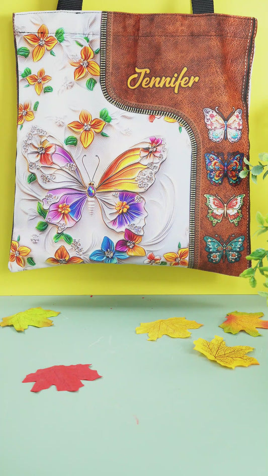 Stunning Butterfly - Personalized Butterfly Tote Bag