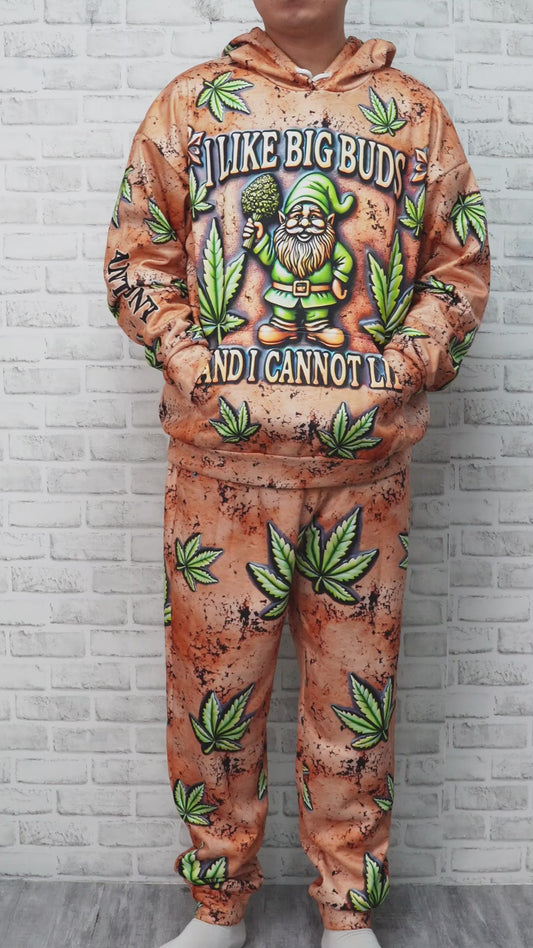 Ich mag große Buds – Personalisierter Weed-Hoodie und Jogginghose