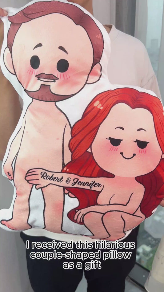 Ich liebe dich bis zum Mond und zurück – personalisiertes Kissen in Pärchenform