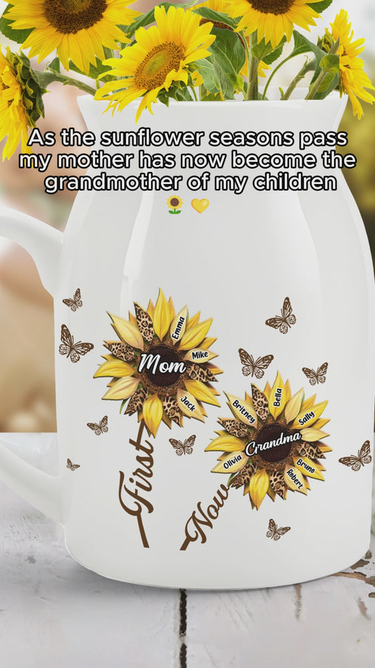 Erst Mama, jetzt Oma – personalisierte Keramikvase für Oma
